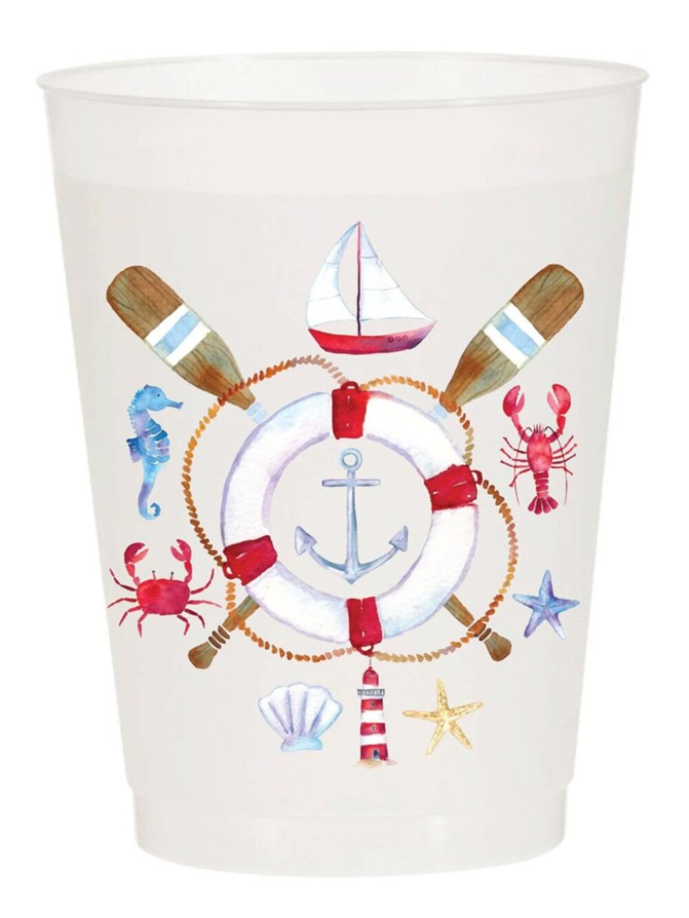 Nautical Theme Frosted Plastic Cups